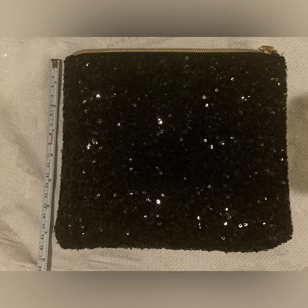 KESTREL Black Sequin Sparkling Make up bag NWOT